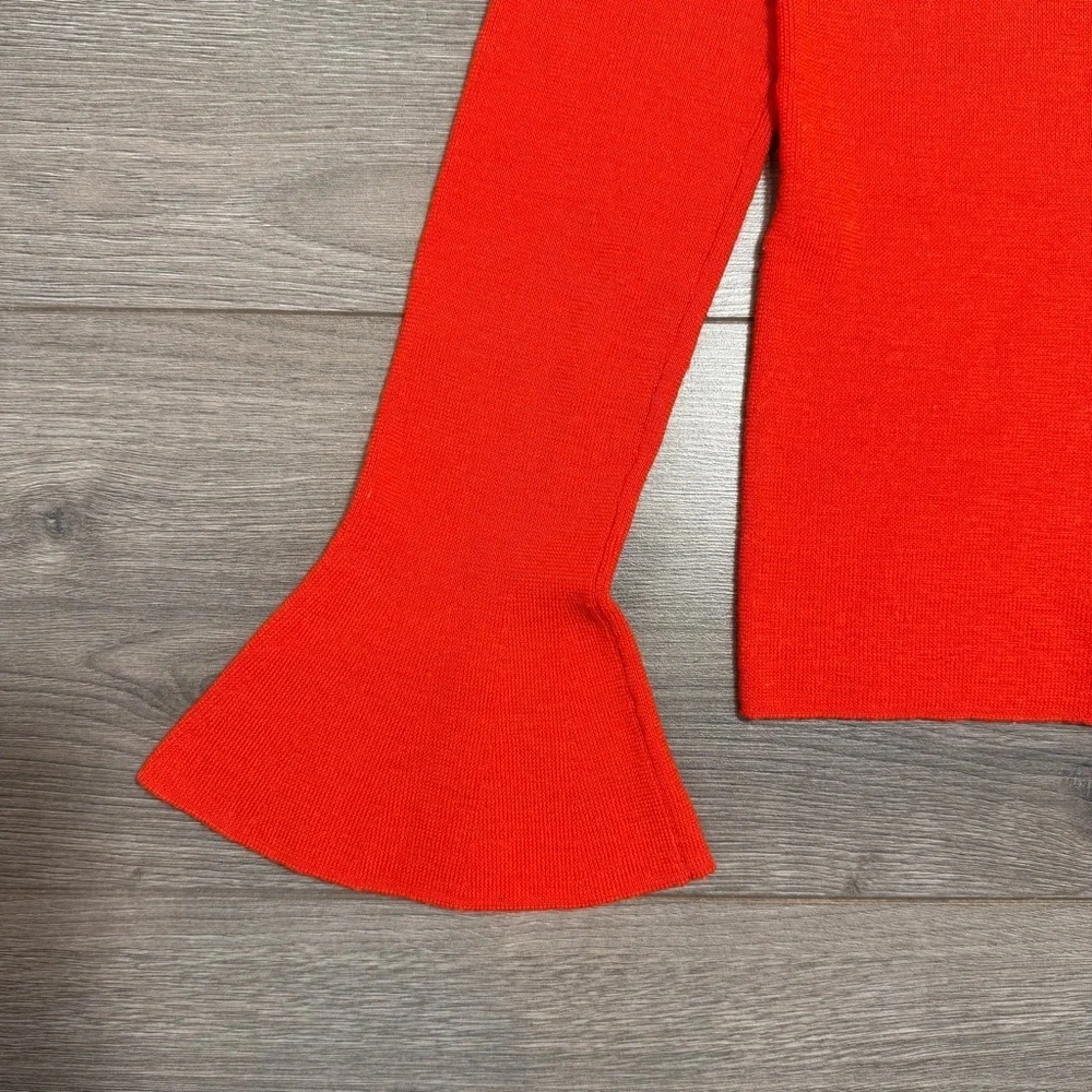 Tory Burch Orange-Red Sweater with Button Details - Picture 3 of 6